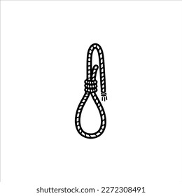 vector doodle illustration of suicide rope