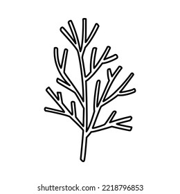 Vector doodle illustration of a tree branch