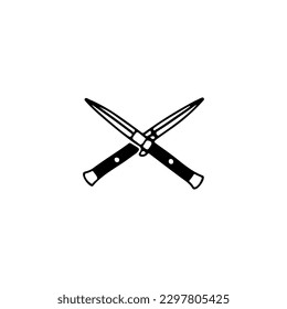 vector doodle illustration of two knives