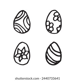 vector doodle illustrations of egg for Novruz and Easter holidays