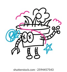 Vector Doodle Illustrations in various abstract shapes	