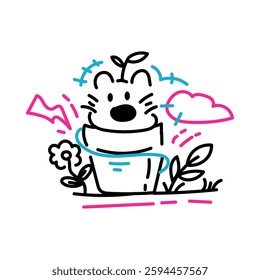 Vector Doodle Illustrations in various abstract shapes	