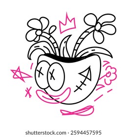 Vector Doodle Illustrations in various abstract shapes	