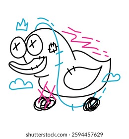 Vector Doodle Illustrations in various abstract shapes	