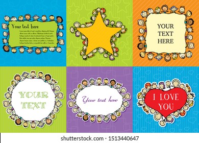 Vector doodle kids hand drawn set
