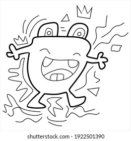 Vector Doodle Laughing Simple Design