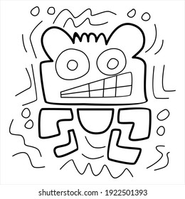Vector Doodle Laughing Simple Design