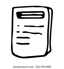 Vector doodle mailbox isolated on white background