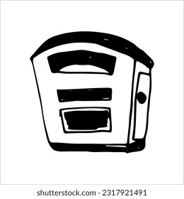 Vector doodle mailbox isolated on white background