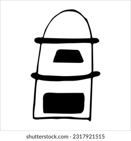 Vector doodle mailbox isolated on white background