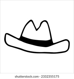 Vector doodle male hat element isolated on white background. hand drawn. icon.
