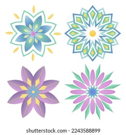 Doodle de vectores mandala. Ornamento floral abstracto. Aislado sobre fondo blanco