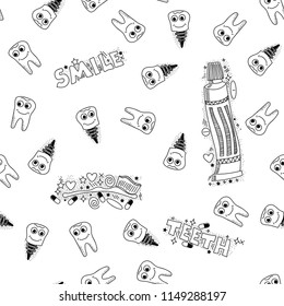 Vector Doodle Medical Pattern Isolated on White Background