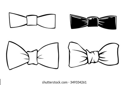 Vector doodle men's bows isolated