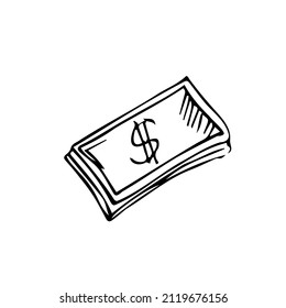 vector doodle money llustration isolated on white