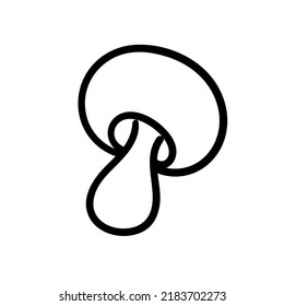 Vector doodle mushroom. Cartoon autumn forest line element isolated on a white background.