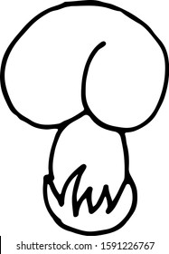vector doodle mushroom on white background for seasonal design