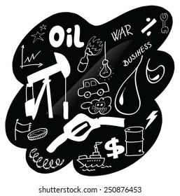 Vector doodle oil and oil slick background, design elements