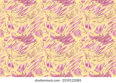 vector doodle ornament. seamless pattern. abstract creative pattern for fabric, stationery, background, packaging. yellow pink sloppy, with blots wallpaper