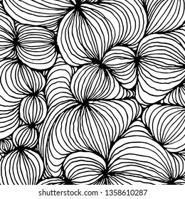 Vector doodle outline abstract ornamental ball stripe background. Funky backdrop for coloring book