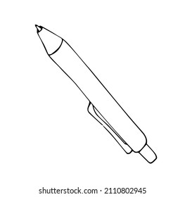 Vector doodle pen. Single isolated object. Stationery icon set. Good for student, school, business concept