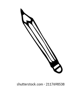 Vector doodle pencil. Isolated on white background