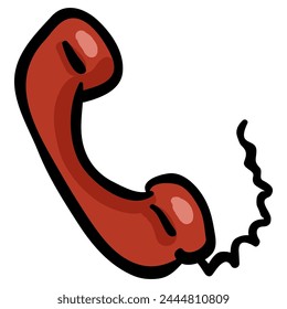 Vector Doodle Phone Icon on White Background