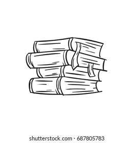 Vector Doodle Pile of Book