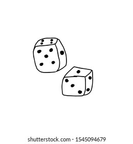 vector doodle play dice art