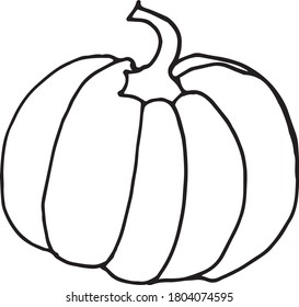 Vector doodle of pumpkin. Autumn