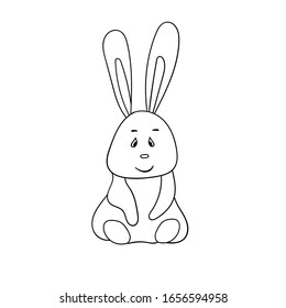 Vector doodle a rabbit, perfect for postcard, birthday, baby book, children room, anniversary