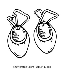Vector doodle rhythmic gymnastics half shoes. gymnastics equipment