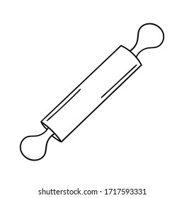 Vector doodle rolling pin. Cooking, kitchen utensils, home elements. hand illustration isolated on white background.