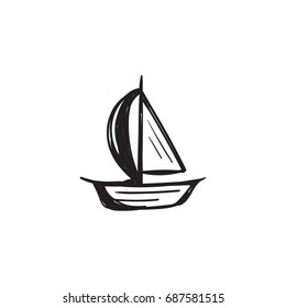 Vector doodle Sail boat
