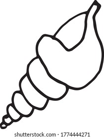 Doodle vectorial de la chuleta marina.