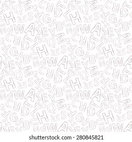 Vector doodle seamless alphabet pattern on a white background for web