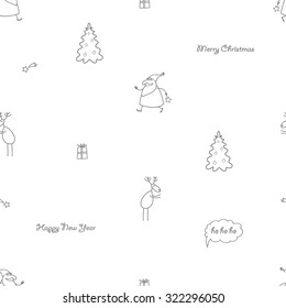 the vector doodle seamless Christmas winter pattern 