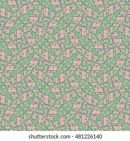 Vector Doodle Seamless Color Lines Pattern Background