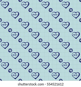 Vector doodle seamless illustration Medicine icons