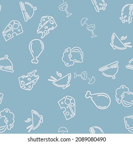 Vector doodle seamless pattern with baby items. Eps 10