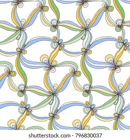 Vector doodle seamless pattern with ink brush or pen strokes. Abstract endless background.