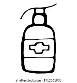 Vector doodle set about coronavirus, Covid-19. Stay home, walk at home, take care. Pandemic protection. Quarantine positive doodle, sketch. Icons, elements. Isolated on white background.