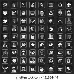 Vector doodle set with business signs, icons