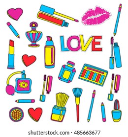 Vector doodle set with cosmetic patches