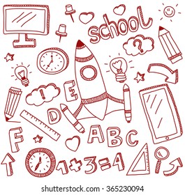 Vector doodle set of education icons