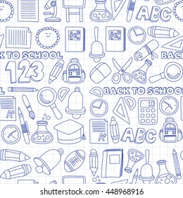 Vector doodle set of education symbols Back to school