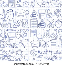 Vector doodle set of education symbols Back to school