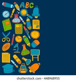 Vector doodle set of education symbols Back to school
