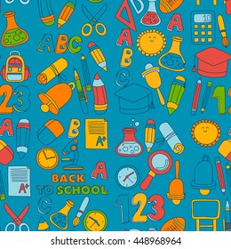 Vector doodle set of education symbols Back to school