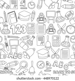 Vector doodle set of education symbols Back to school